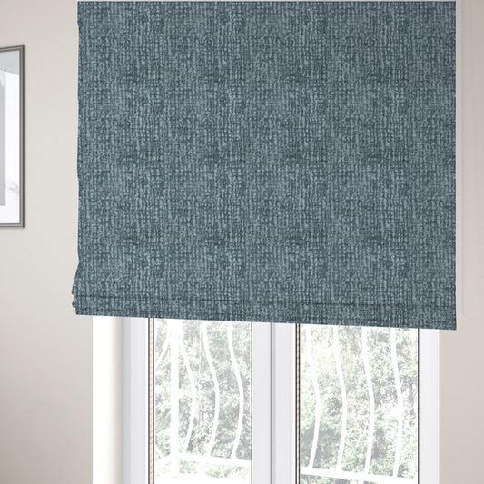 Santiago Semi Plain Chenille In Teal Colour Upholstery Fabric CTR-2858 - Roman Blinds