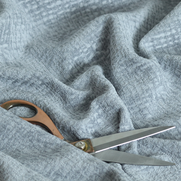 Santiago Semi Plain Chenille In Blue Colour Upholstery Fabric CTR-2859