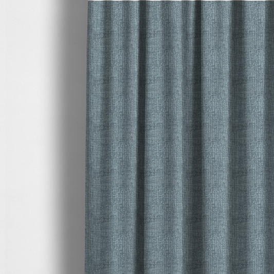 Santiago Semi Plain Chenille In Blue Colour Upholstery Fabric CTR-2859 - Made To Measure Curtains