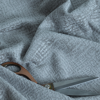 Santiago Semi Plain Chenille In Silver Grey Colour Upholstery Fabric CTR-2860