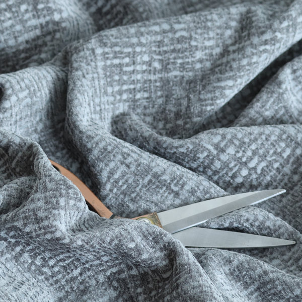 Santiago Semi Plain Chenille In Grey Colour Upholstery Fabric CTR-2861