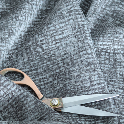 Santiago Semi Plain Chenille In Dark Grey Colour Upholstery Fabric CTR-2862