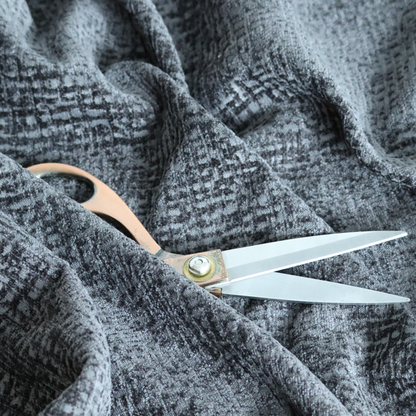 Santiago Semi Plain Chenille In Black Colour Upholstery Fabric CTR-2863