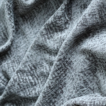 Santiago Semi Plain Chenille In Black Colour Upholstery Fabric CTR-2863