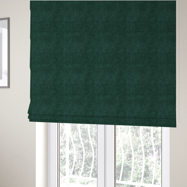 Natland Boucle Chenille Textured In Dark Green Colour Upholstery Fabric CTR-2896 - Roman Blinds