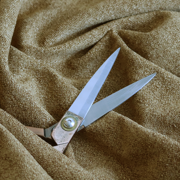 Natland Boucle Chenille Textured In Mustard Colour Upholstery Fabric CTR-2899