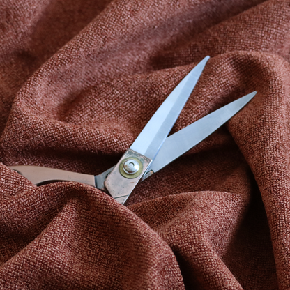 Natland Boucle Chenille Textured In Burnt Orange Colour Upholstery Fabric CTR-2900