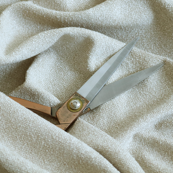 Natland Boucle Chenille Textured In Cream Colour Upholstery Fabric CTR-2905