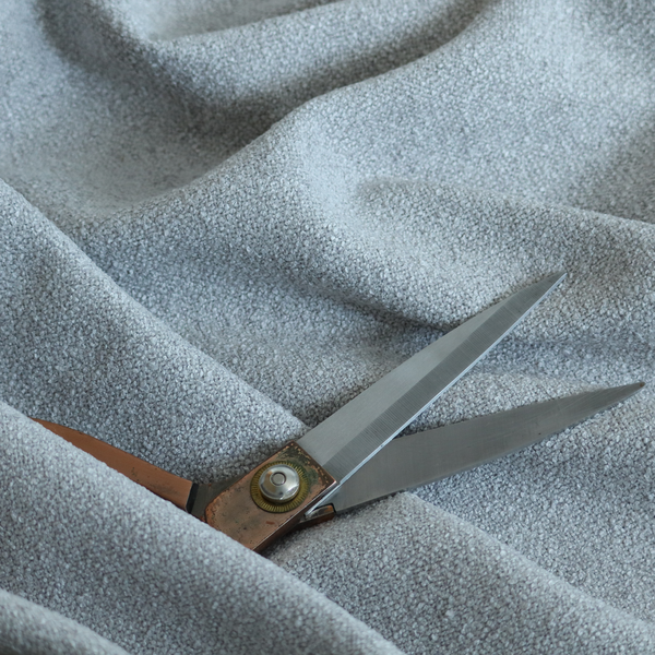 Natland Boucle Chenille Textured In Light Grey Colour Upholstery Fabric CTR-2907