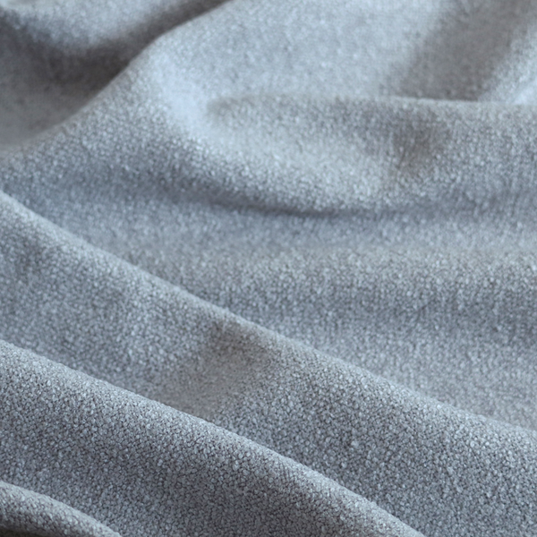 Natland Boucle Chenille Textured In Light Grey Colour Upholstery Fabric CTR-2907