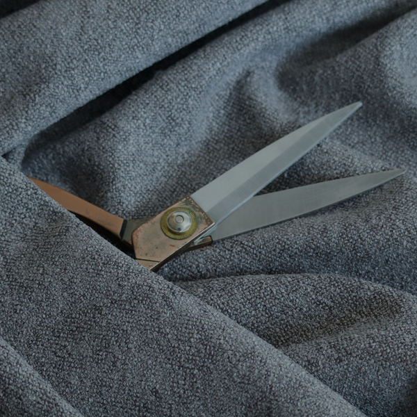 Natland Boucle Chenille Textured In Dark Grey Colour Upholstery Fabric CTR-2909