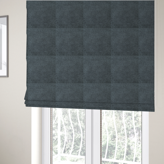 Natland Boucle Chenille Textured In Dark Grey Colour Upholstery Fabric CTR-2909 - Roman Blinds