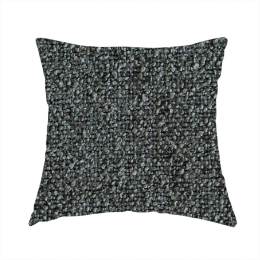 Natland Boucle Chenille Textured In Black Colour Upholstery Fabric CTR-2910 - Handmade Cushions