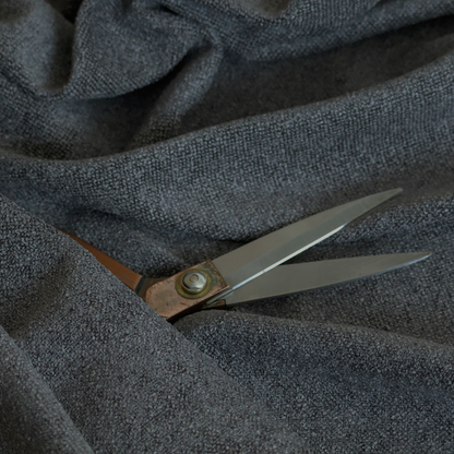 Natland Boucle Chenille Textured In Black Colour Upholstery Fabric CTR-2910