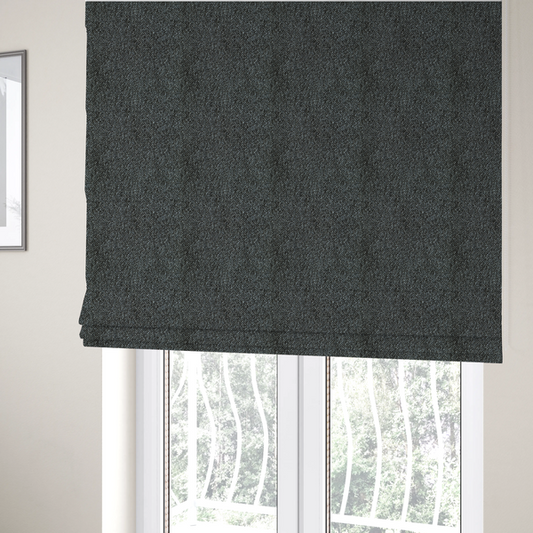 Natland Boucle Chenille Textured In Black Colour Upholstery Fabric CTR-2910 - Roman Blinds