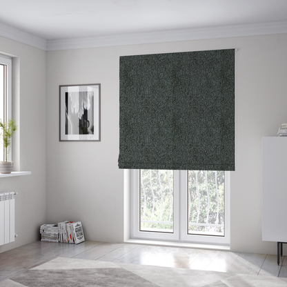Natland Boucle Chenille Textured In Black Colour Upholstery Fabric CTR-2910 - Roman Blinds