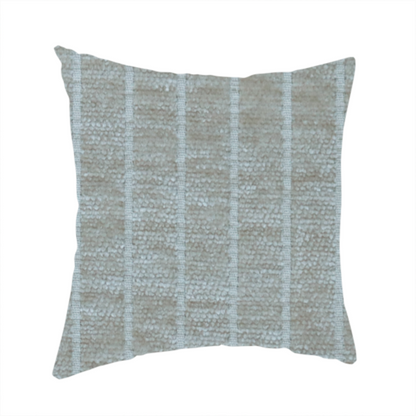 Kendal Soft Plain Chenille Stripe In Beige Colour Upholstery Fabric CTR-2911 - Handmade Cushions