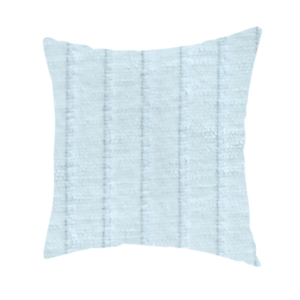 Kendal Soft Plain Chenille Stripe In Pure White Colour Upholstery Fabric CTR-2913 - Handmade Cushions