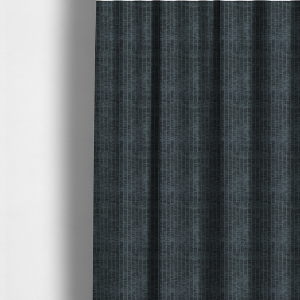 Kendal Soft Plain Chenille Stripe In Charcoal Grey Colour Upholstery Fabric CTR-2916 - Made To Measure Curtains
