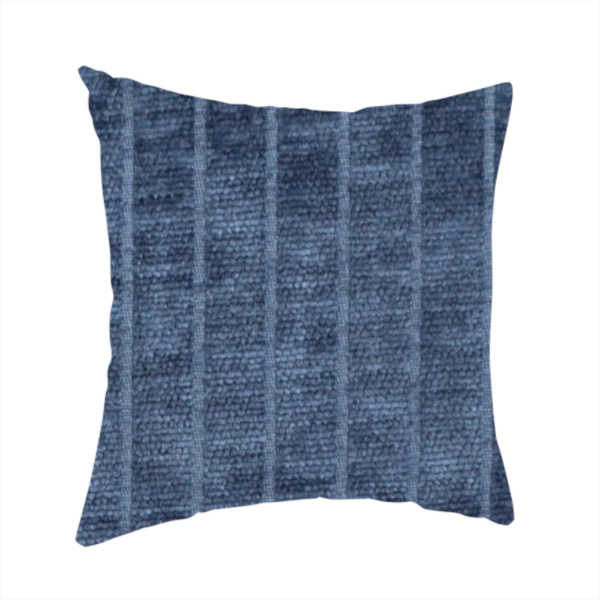 Kendal Soft Plain Chenille Stripe In Navy Blue Colour Upholstery Fabric CTR-2917 - Handmade Cushions
