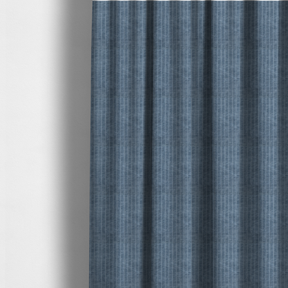 Kendal Soft Plain Chenille Stripe In Blue Colour Upholstery Fabric CTR-2918 - Made To Measure Curtains