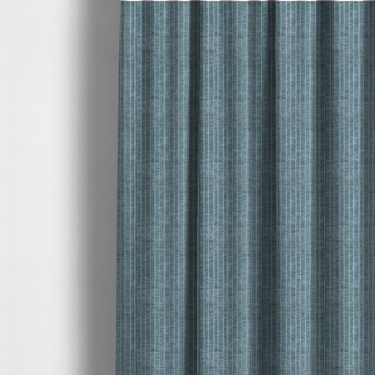 Kendal Soft Plain Chenille Stripe In Teal Colour Upholstery Fabric CTR-2919 - Made To Measure Curtains