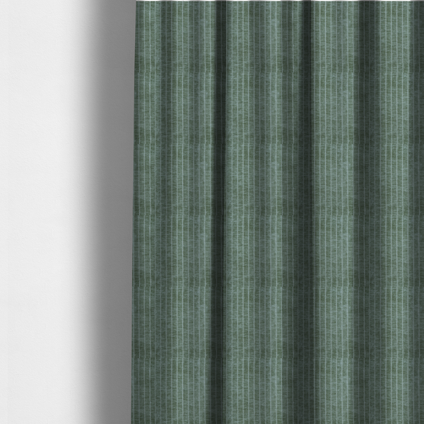 Kendal Soft Plain Chenille Stripe In Green Colour Upholstery Fabric CTR-2920 - Made To Measure Curtains