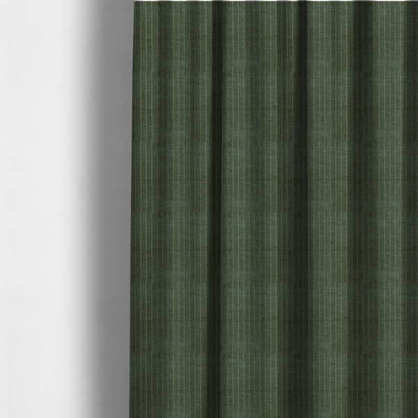 Kendal Soft Plain Chenille Stripe In Army Green Colour Upholstery Fabric CTR-2921 - Made To Measure Curtains