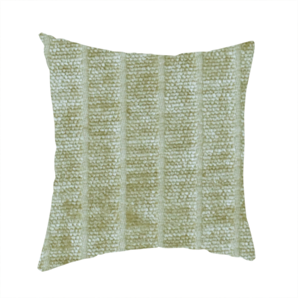 Kendal Soft Plain Chenille Stripe In Yellow Colour Upholstery Fabric CTR-2922 - Handmade Cushions