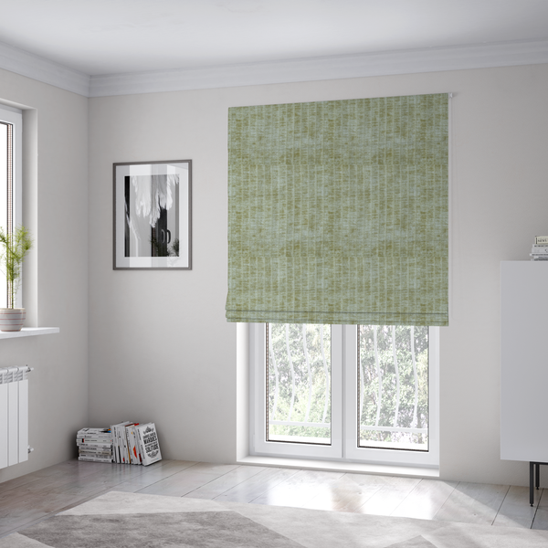Kendal Soft Plain Chenille Stripe In Yellow Colour Upholstery Fabric CTR-2922 - Roman Blinds
