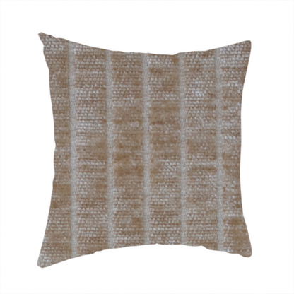 Kendal Soft Plain Chenille Stripe In Peach Colour Upholstery Fabric CTR-2923 - Handmade Cushions