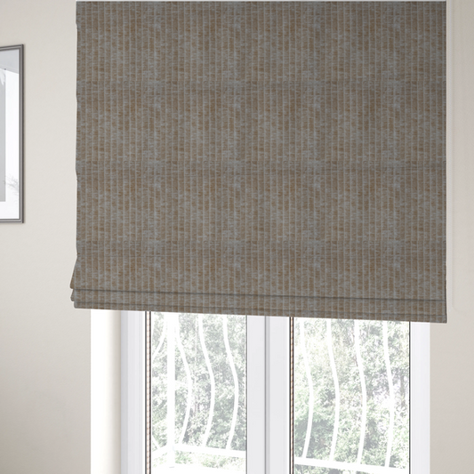 Kendal Soft Plain Chenille Stripe In Peach Colour Upholstery Fabric CTR-2923 - Roman Blinds