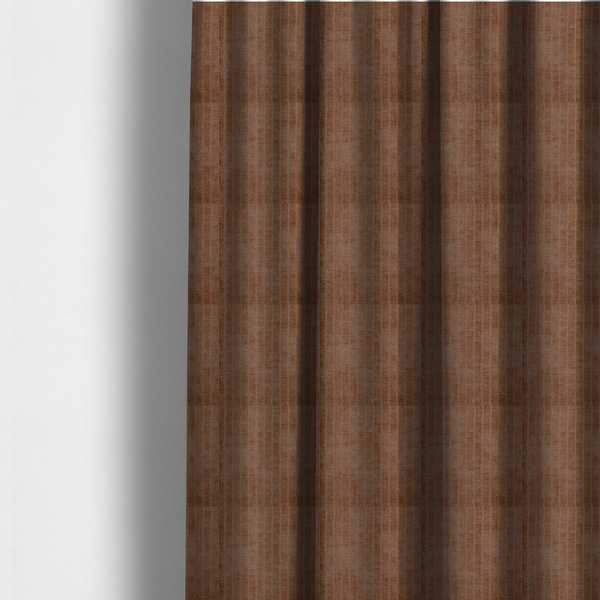Kendal Soft Plain Chenille Stripe In Orange Colour Upholstery Fabric CTR-2925 - Made To Measure Curtains