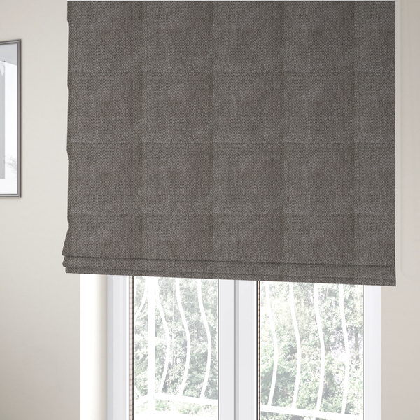Cordoba Soft Plain Chenille In Dark Brown Colour Upholstery Fabric CTR-2927 - Roman Blinds