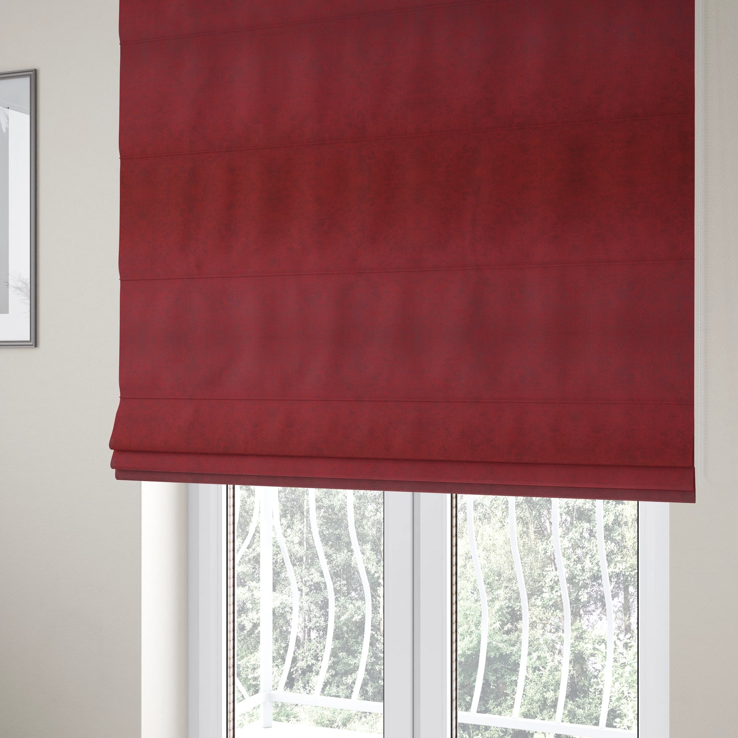 Elkhart Collection Soft Thick Durable Faux Suede Fabric In Red Colour Upholstery Fabric CTR-293 - Roman Blinds