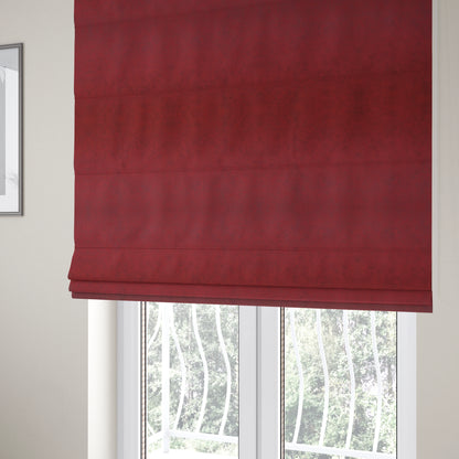 Elkhart Collection Soft Thick Durable Faux Suede Fabric In Red Colour Upholstery Fabric CTR-293 - Roman Blinds