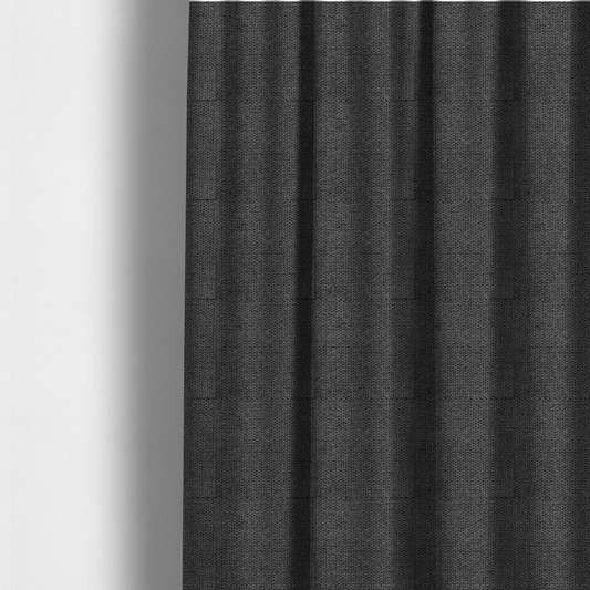 Cordoba Soft Plain Chenille In Black Colour Upholstery Fabric CTR-2934 - Made To Measure Curtains