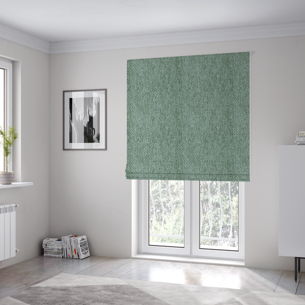 Cordoba Soft Plain Chenille In Green Colour Upholstery Fabric CTR-2939 - Roman Blinds