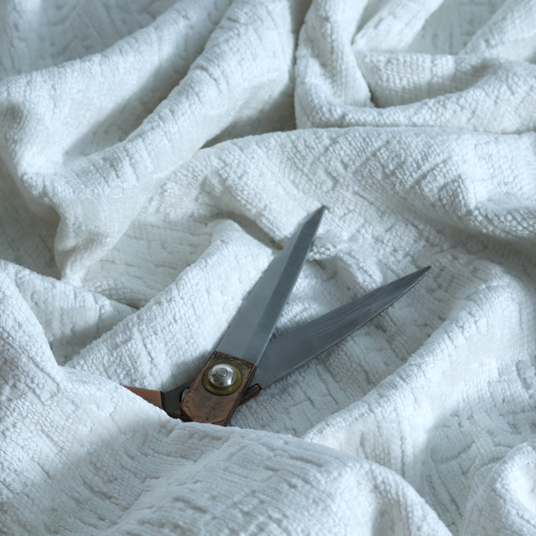 Dover Chenille Semi Plain In White Colour Upholstery Fabric CTR-2941