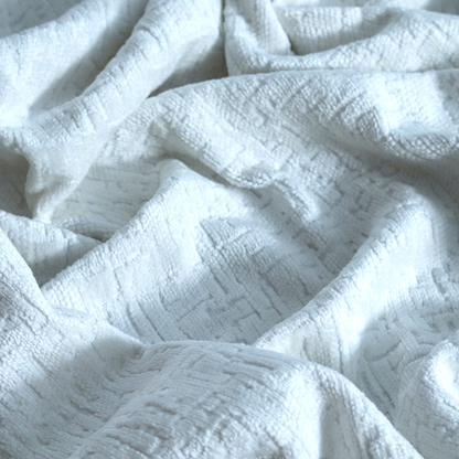 Dover Chenille Semi Plain In White Colour Upholstery Fabric CTR-2941