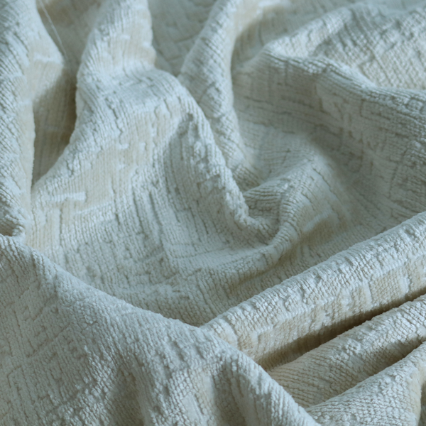 Dover Chenille Semi Plain In Cream Colour Upholstery Fabric CTR-2942