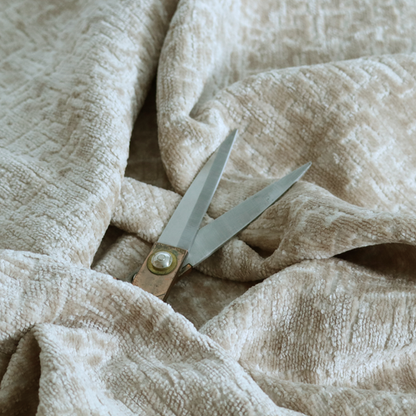Dover Chenille Semi Plain In Beige Colour Upholstery Fabric CTR-2943
