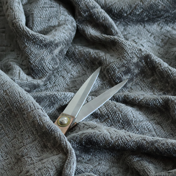 Dover Chenille Semi Plain In Dark Grey Colour Upholstery Fabric CTR-2945