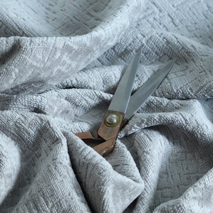 Dover Chenille Semi Plain In Silver Grey Colour Upholstery Fabric CTR-2947