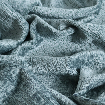 Dover Chenille Semi Plain In Teal Blue Colour Upholstery Fabric CTR-2948