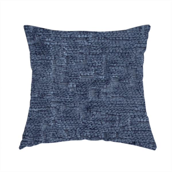 Dover Chenille Semi Plain In Blue Colour Upholstery Fabric CTR-2949 - Handmade Cushions