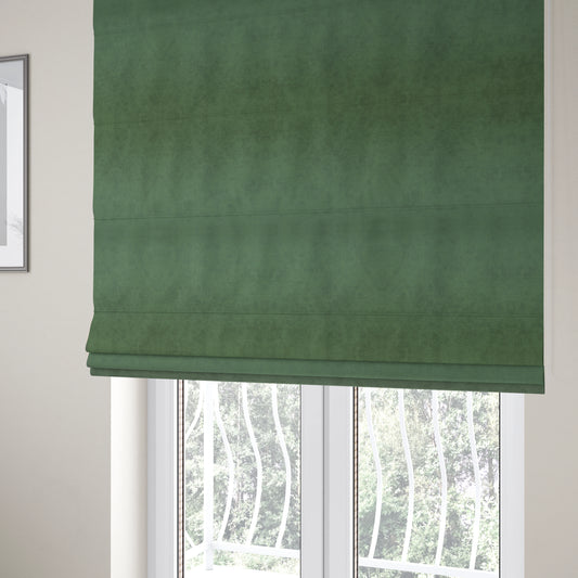 Elkhart Collection Soft Thick Durable Faux Suede Fabric In Green Colour Upholstery Fabric CTR-295 - Roman Blinds