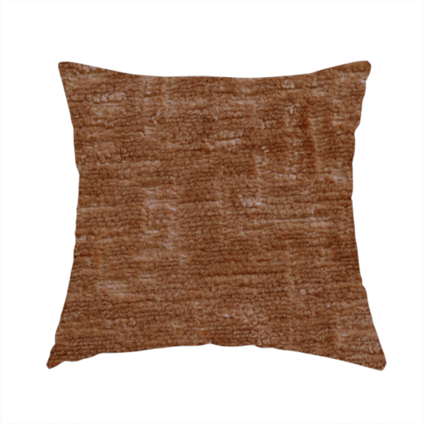 Dover Chenille Semi Plain In Tan Orange Colour Upholstery Fabric CTR-2951 - Handmade Cushions