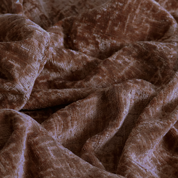 Dover Chenille Semi Plain In Tan Orange Colour Upholstery Fabric CTR-2951