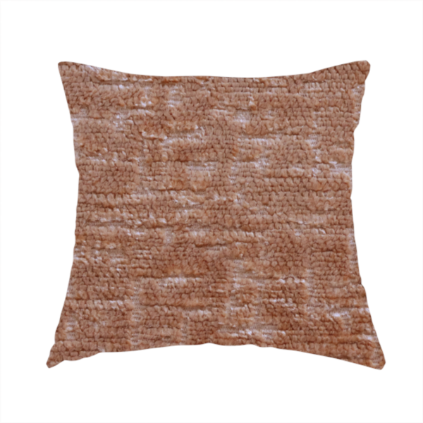 Dover Chenille Semi Plain In Orange Colour Upholstery Fabric CTR-2952 - Handmade Cushions